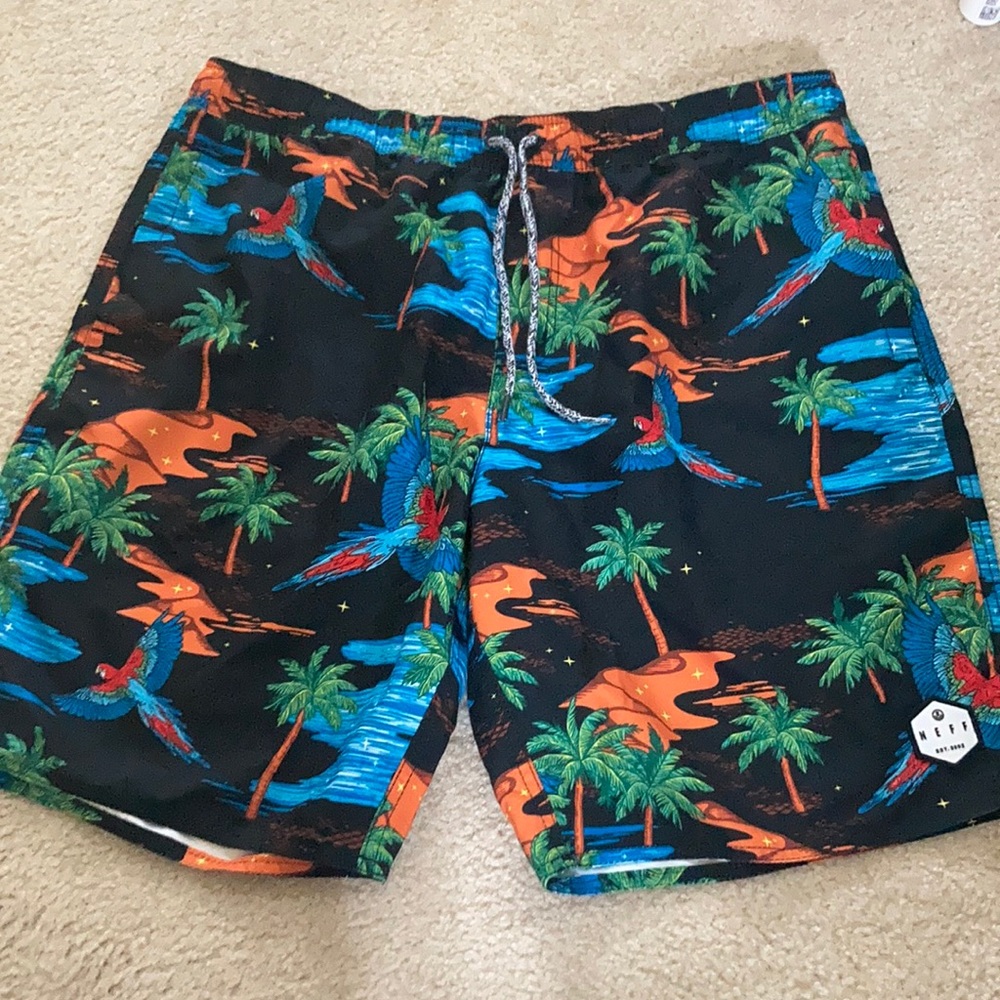 Disneyland Neff x Disney collab shorts XL RARE tropical print NWOT
